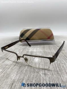 Burberry Rectangle Half Rim Bronze/Brown Prescription Eyeglasses