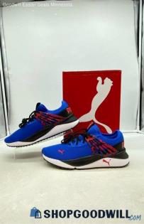 Puma Boy's Pacer Future Blue/Red Mesh Sneakers Sz 7