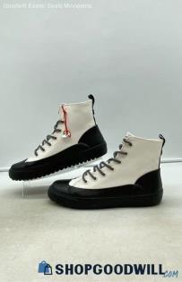 Hunter Women's Dipped High Top White/Black Canvas Sneakers Sz 8