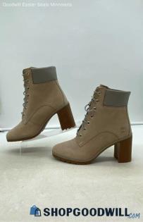 Timberland Women's Allington Heights Taupe Nubuck Heeled Booties Sz 7