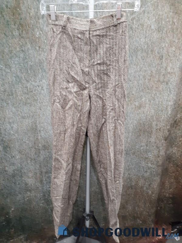 Vintage Girls Brown Herringbone Pants by College Town - No Size 