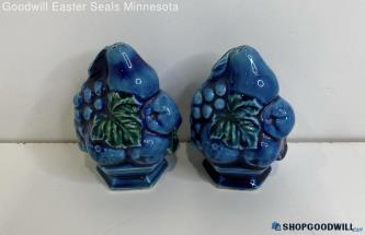 Inacro Indigo Blue Fruit Embossed Salt & Pepper Shaker