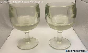 2pc Clear Thick Heavy Beer Goblets/Schooner Glasses Approx 6" Tall