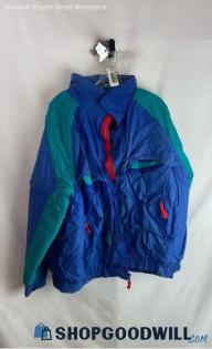 Steep Slopes Men's VTG Teal/Blue Insulated Winter Bomber Jacket - Sz XL