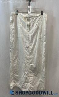 NWT Poleci Women's White Pull on Midi Skirt - Sz L