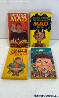 4 Vintage 1950's 1960's Mad Paperback Books