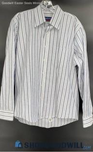 Manhattan Shirtmakers Men's Blue Stripe LS Casual shirt - Sz 16