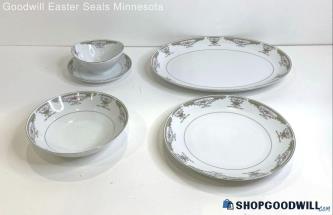 4PC Mikasa Fine China Lady Anne 5685 Dinnerware Serving Pieces