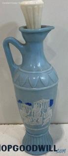 Vintage Jim Beam Empty Decanter Sky Blue Socrates Plato Aristotle Grecian 13in