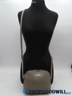 Steve Madden Gray Faux Leather Crossbody Shoulder Bag Handbag Purse