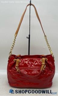 Cavalcanti Gold Red Satchel/Top Handle Bag Womens Patent Leather