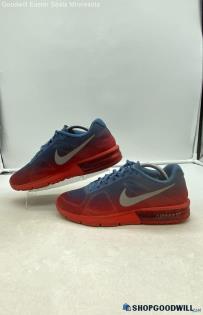 Nike Men's Air Max Sequent Ocean Fog University Red/Blue Mesh Sneakers Sz 9.5