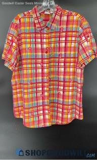 A. Dilafield Men's Red plaid SS shirt