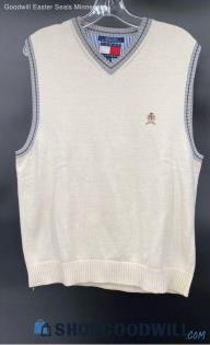 Tommy Hilfiger Men's Ivory V-Neck Sweater vest - Sz M