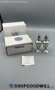 Boardman 168P SP 2 Set of Pewter Finest Silversmith Salt and Pepper Shakers IOB