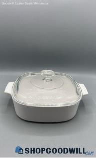 Corning Ware A 1 B Plain White Casserole Lidded Dish Cookware Kitchen Decor