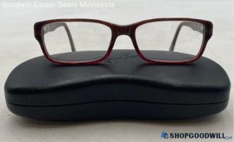 Ray Ban Unisex Maroon/Brown Rectangle Plastic Prescription Eyeglasses