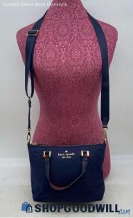 Kate Spade Lucie Navy Red Satchel/Top Handle Bag Womens Nylon