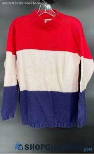 Boundary Waters Women's Red/White/Blue Cotton LS sweater - Sz S