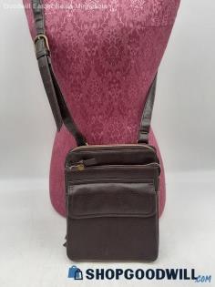 Relic Dark Brown Pebbled Faux Leather Crossbody Handbag Purse