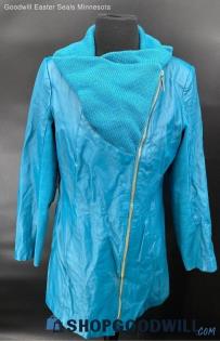 Iman Women's Teal LWT coat w/Size Zip - Sz M