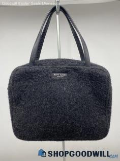 Kate Spade Charcoal Black Shoulder Bag Womens Tweed Handbag/Purse