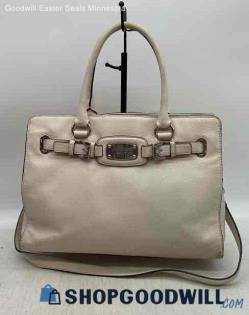 Michael Kors Hamilton Ivory Satchel/Top Handle Bag Womens Pebbled Leather