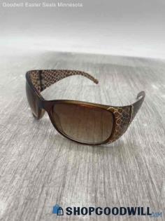 Daisy Fuentes Butterfly Wrap Brown Croc Frame Plastic Sunglasses