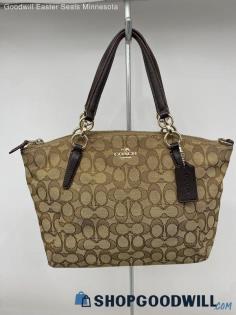 Coach Signature Khaki/Brown Shoulder Bag Satchel Womens Handbag/Purse