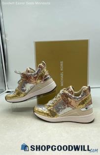 Michael Kors Women's Georgie Multicolor Glitter Synthetic Sneakers Sz 5