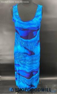 Dotti Women's Long sleeveless blue summer dress - Sz S