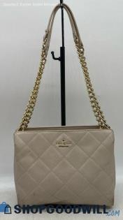 Kate Spade Emerson Gold Beige Shoulder Crossbody Womens Leather Handbag Purse