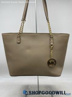 Michael Kors Khaki/Beige Leather Tote Handbag/Purse