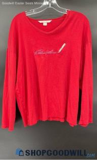 Victoria's Secret Women's Red LS T- shirt - Sz S