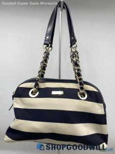 Kate Spade Navy/Ivory Shoulder Bag Womens Fabric Handbag/Purse