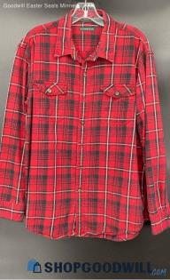 G.H. Bass & Co. Men's Red Plaid LS shirt - Sz XL