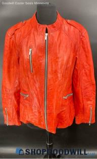 Black Rivet Women's LWT Orange Leather jacket