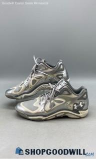 Under Armour Men's Anatomix Spawn Low Silver Synthetic Sneakers Sz 13