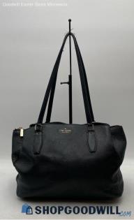 Kate Spade Monet Black Leather Triple Compartment Tote Handbag/Purse