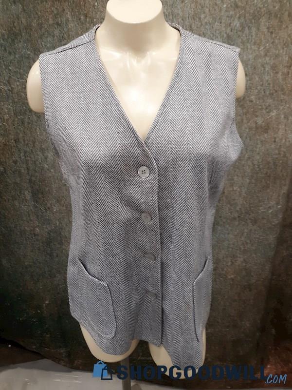 Unbranded Grey  Herringbone WMN's Vest - Size 15/16 