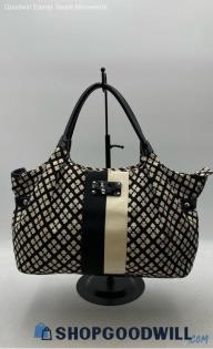 Kate Spade Stevie Black/White Canvas/Leather Shoulder Bag/Tote Handbag/Purse