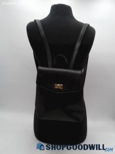 Jessica Moore Black Faux Leather Mini Backpack Handbag Purse