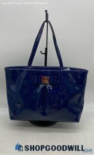 Kate Spade Blue Tote Women's Patent Leather Handbag Purse