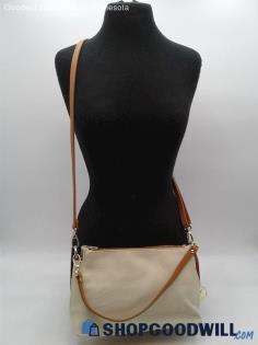 Valentina Ivory Pebbled Leather Crossbody Shoulder Bag Handbag Purse