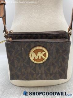 Michael Kors Monogram Brown Crossbody Womens Leather Handbag/Purse