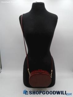 Unbranded Dark Red Faux Leather Crossbody Handbag Purse