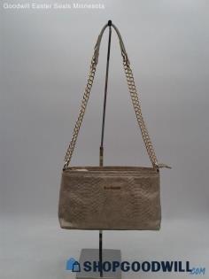 Enzo Angiolini Beige Faux Leather Shoulder Bag Handbag Purse