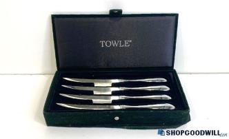 B) 4pc Towle Stainless Steel Steak Knives Set