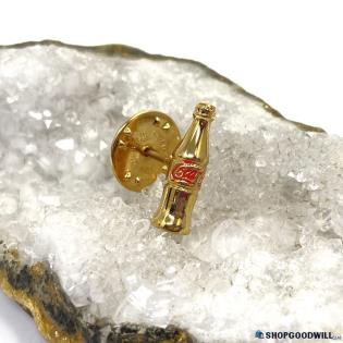 Gold-Tone 3 Dimensional Coca-Cola Pop Bottle Pin