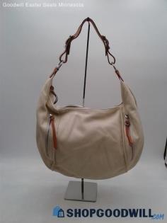 Christopher Kon Cream Leather Hobo Shoulder Bag Handbag Purse